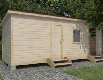 Хозблок с дровником 2х6